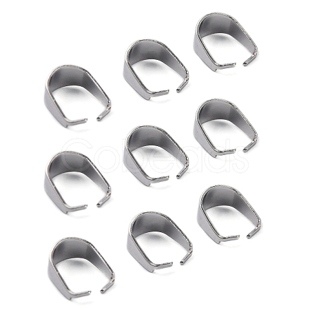 Tarnish Resistant 304 Stainless Steel Snap on Bails STAS-R048-10x7mm-1