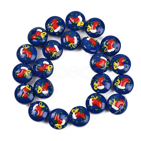 Christmas Handmade Lampwork Enamel Beads X1-LAMP-C020-03F-1