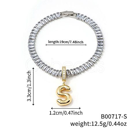 Fashionable Brass Charm Bracelets LI7211-19-1
