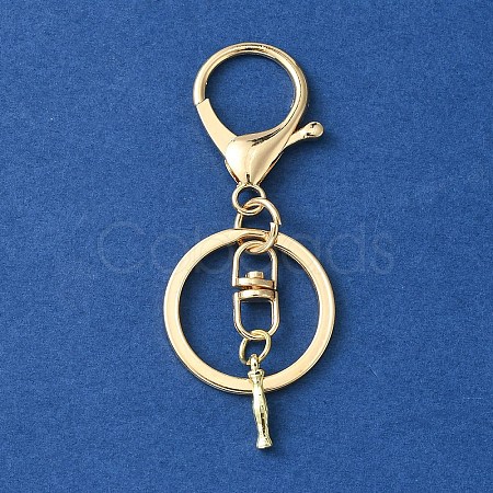 Alloy Initial Letter Charm Keychains KEYC-YW00006-09-1