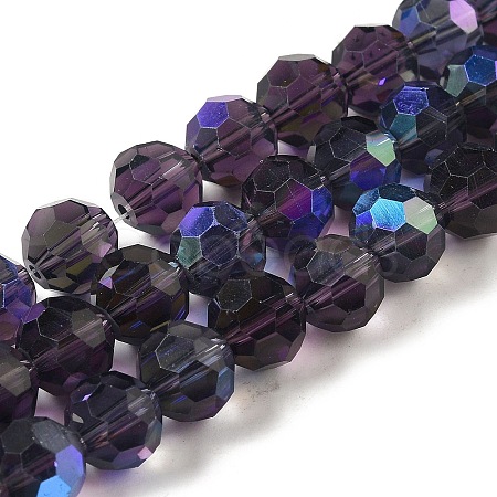 Electroplate Transparent Glass Beads Strands EGLA-A035-T10mm-L15-1
