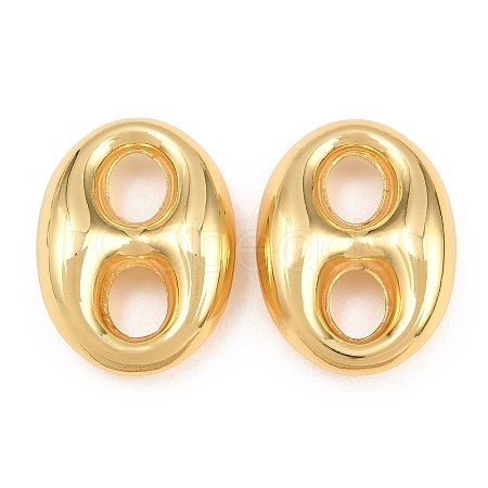Brass Oval Links Connector Charms KK-H292-47G-02-1