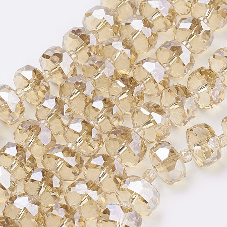 Electroplate Glass Beads Strands EGLA-J145-PL10mm-B04-1