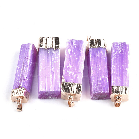 Electroplate Natural Selenite Big Pendants G-S344-41G-1