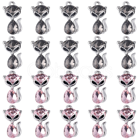 20Pcs 2 Colors UV Plating Alloy Enamel Pendants ENAM-SC0003-98-1