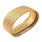 304 Stainless Steel Link Chain Bracelet, Wide Stretch Bracelet, Golden, Inner Diameter: 2-5/8 inch(6.6cm), Wide: 28mm