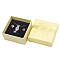 Bowknot Print Kraft Paper Cardboard Jewelry Necklace Gift Boxes, Square with Sponge Inside, Champagne Gold, 7x7x3.5cm