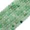 Natural Green Aventurine Beads Strands, Faceted, Round, 4mm, Hole: 0.8mm, about 95pcs/strand, 15.35 inch(39cm)