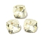 Glass Rhinestone Cabochons, Flat Back & Back Plated, Faceted, Square, Jonquil, 4x4x2mm