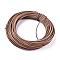 Cowhide Leather Cord, Leather Jewelry Cord, Jewelry DIY Making Material, Round, Dyed, Camel, 1.5mm