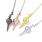 Rack Plating Brass Pointed Dowsing Pendulums, Cadmium Free & Lead Free, Sphere, Mixed Color, 239mm