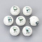 Electroplate Glass Beads, Round with Constellations Pattern, Green Plated, Capricorn, 10mm, Hole: 1.2mm