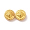 Alloy Beads, Flat Round with Insect, Matte Gold Color, 13x6.5mm, Hole: 1.2mm