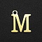 201 Stainless Steel Charms, Laser Cut, Letter, Golden, Letter.M,  12x10.5x1mm, Hole: 1.5mm