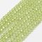 Natural Peridot Bead Strands, Faceted, Round, 3mm, Hole: 0.5mm, about 120~124pcs/strand, 15.5 inch(40cm)