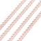 Brass Twisted Chains, Curb Chains, Unwelded, with Spool, Oval, Lead Free & Nickel Free & Cadmium Free, Rose Gold, 1.8x1x0.36mm, about 301.83 Feet(92m)/roll