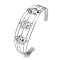 Non-Tarnish 304 Stainless Steel Hollow Open Cuff Bangles, Cloud, 2-3/4~2-7/8 inch(6.9~7.3cm)x1-7/8 inch(4.7cm)