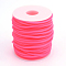 Hollow Pipe PVC Tubular Synthetic Rubber Cord, Wrapped Around White Plastic Spool, Deep Pink, 3mm, Hole: 1.5mm, about 27.34 yards(25m)/roll