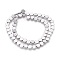 Electroplated Non-magnetic Synthetic Hematite Beads Strands, Polish, Snowflake, Platinum Plated, 6x7x2mm, Hole: 1mm, about 62pcs/strand, 15.74 inch(40cm)