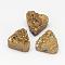 Electroplated Natural Druzy Quartz Crystal Beads, Triangle, Golden Plated, 14x15x8~9mm, Hole: 1.5mm