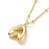 Initial Letter Brass Pendant Necklace NJEW-A015-21G-A-1