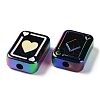 UV Plating Rainbow Iridescent Acrylic Enamel Beads SACR-G034-11D-3