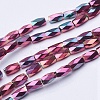 Electroplate Transparent Glass Beads Strands EGLA-E046-F09-1