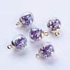 Glass Ball Pendants GLAA-G052-05G-1