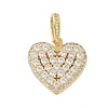Brass Micro Pave Cubic Zirconia Pendants KK-P293-06G-1