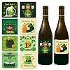 8 Sheets Saint Patrick's Day Theme Paper Self Adhesive Clover Label Stickers PW-WG96365-01-2