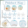 3Pcs Summer Ocean Wood Round Wall Decoration WOOD-PH0003-76-2
