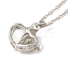 Resin Heart Pendant Necklace with Singapore Chains NJEW-C003-01B-3