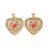Brass Cubic Zirconia Pendants ZIRC-I062-28A-G-2