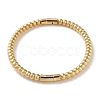Rack Plating Brass Round Beaded Hinged Bangles BJEW-M039-05G-2