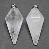 Natural Quartz Crystal Pointed Pendants X-KK-E757-F-08P-1