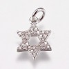 Brass Micro Pave Cubic Zirconia Charms ZIRC-E145-56P-1