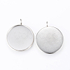Non-Tarnish 304 Stainless Steel Pendant Cabochon Settings X-STAS-R090-12-1