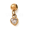 304 Stainless Steel Pave Clear Cubic Zirconia Charms CU-CBAB6EC-07G-01-1