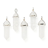 Natural Quartz Crystal Pointed Pendants G-M378-01P-A31-4