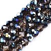 Electroplate Transparent Glass Beads Strands EGLA-A034-T8mm-Q20-1