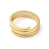 Rack Plating Brass Wire Wrap Double Ring for Women KK-O142-06G-1