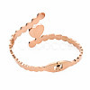 Natural Shell Heart Open Cuff Bangle BJEW-N017-002RG-2