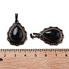 Natural Obsidian Teardrop Pendants G-K363-01R-19-3