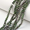 Electroplate Transparent Glass Beads Strands EGLA-A034-T6mm-P03-1