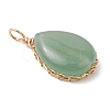 Natural Green Aventurine Pendants PALLOY-JF04776-02-3