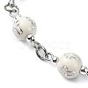 Acrylic Round with Cross Pattern Beaded Charm Bracelets for Women BJEW-JB11347-01-4