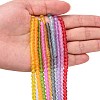 Baking Paint Frosted Glass Bead Strands GGB4MMY-DKM-4