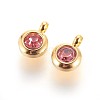 304 Stainless Steel Rhinestone Charms X-STAS-P237-10G-16-1