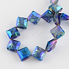 Transparent Electroplate Faceted Glass Beads Strands EGLA-S088-01-2