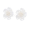 Flower Brass Stud Earring EJEW-L288-006S-2